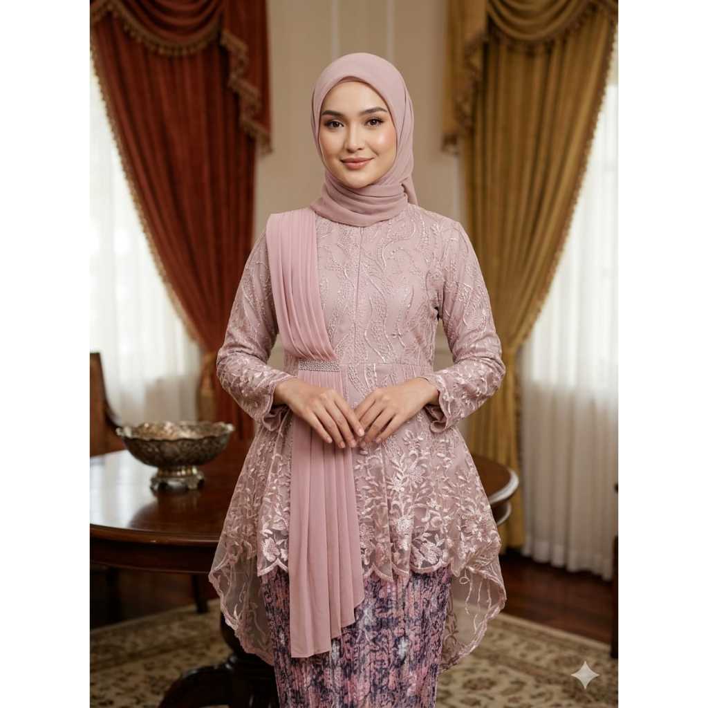 Set Kebaya Wisuda Modern - Kebaya lamaran seragaman pesta modern model terbaru - Kebaya tille bersel