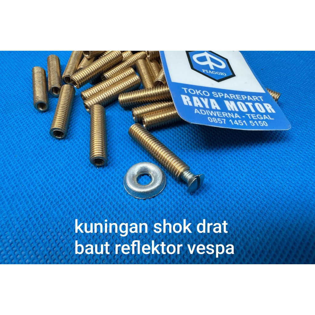 baut sok drat baut reflektor stang vespa depan