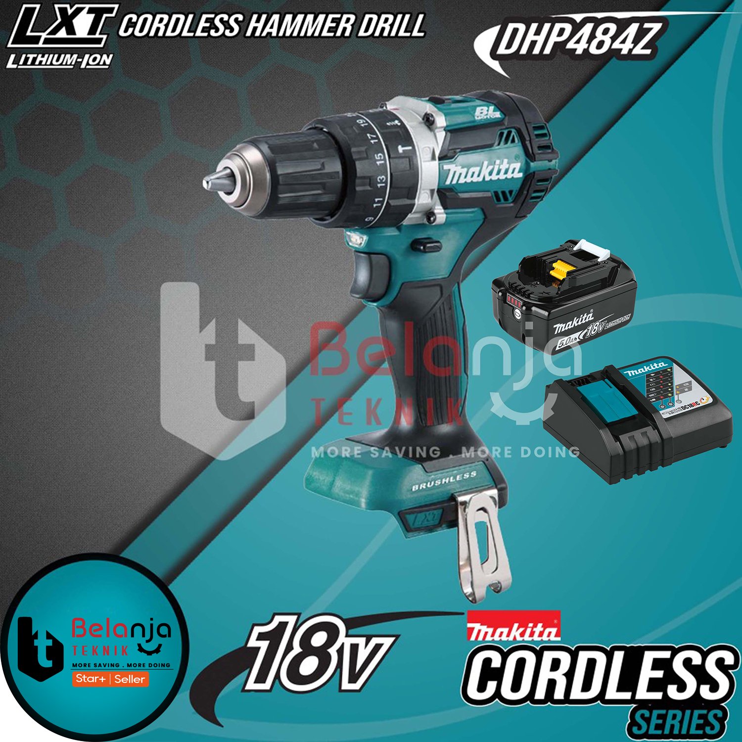Makita DHP484 Bor Impact Nirkabel 18V