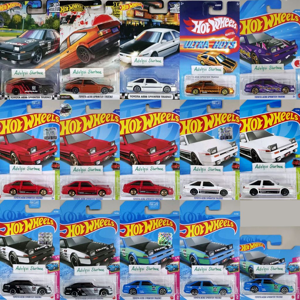 hotwheels hot wheels toyota AE86 AE 86 sprinter trueno hw hatchbacks drift factory sealed short card