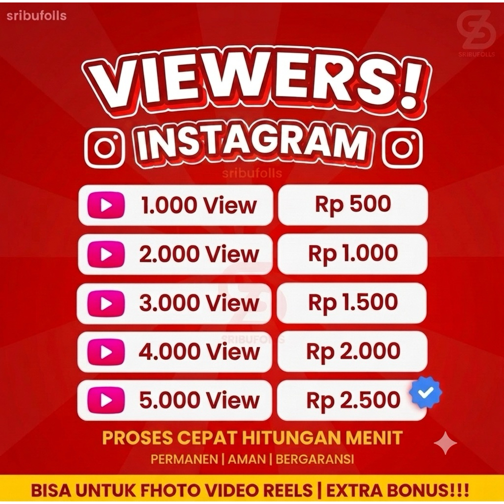 Instagram Reels Viewers Berkualitas Pengiriman Instant - sribufolls