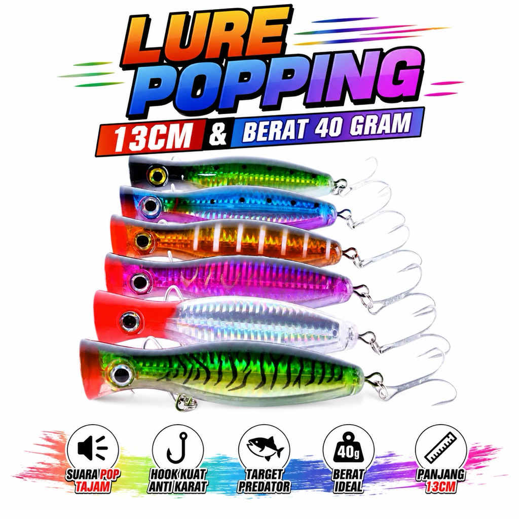 Umpan Pancing Lure Popper 40gram / 13cm Lure Popping