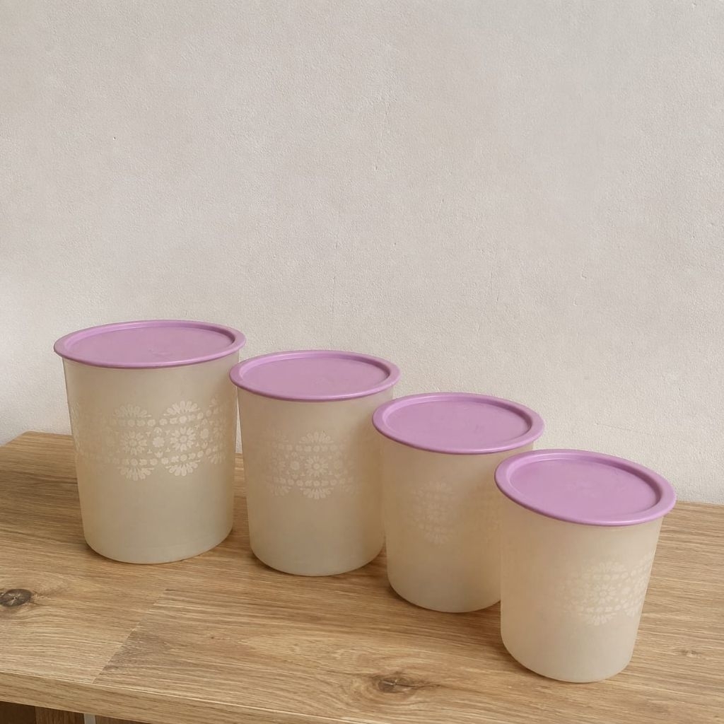 Preloved // Toples mozaik canister 1 set Tupperware