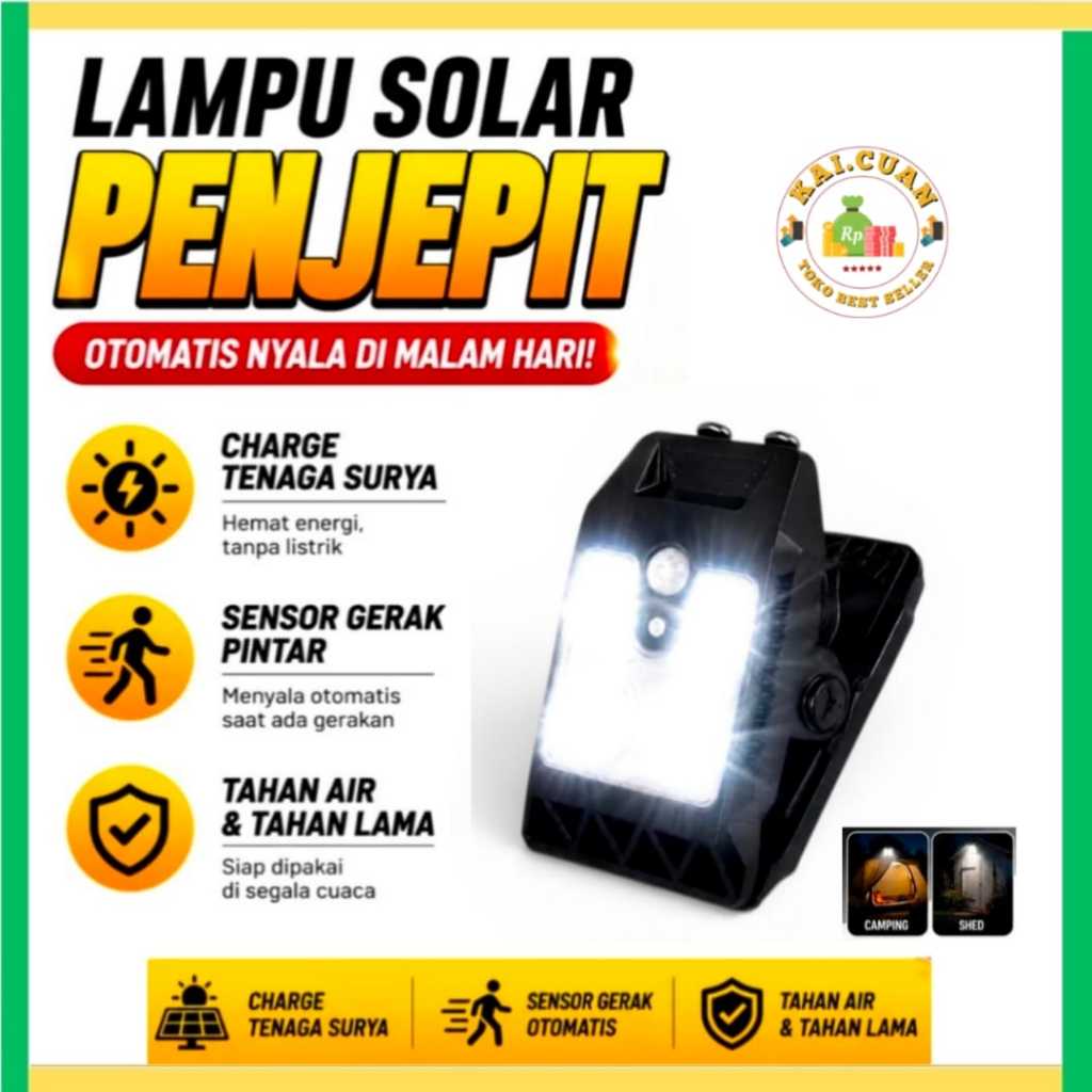 (KAI)Lampu Jepit Lampu Solar Tenaga Surya / Lampu Clip Mini Solar Panel Surya
