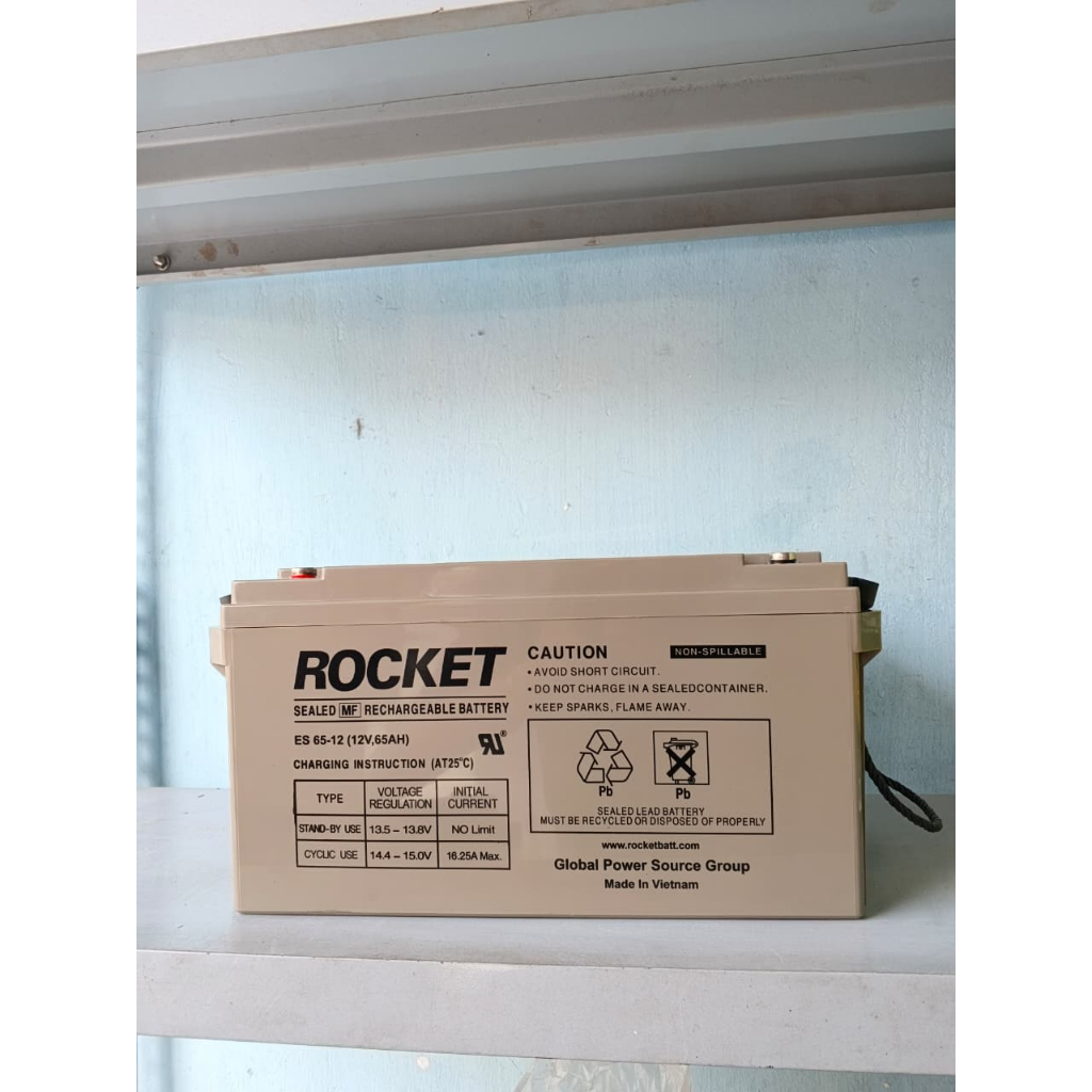 Baterai VRLA Rocket ES 65-12 (12V 65Ah)