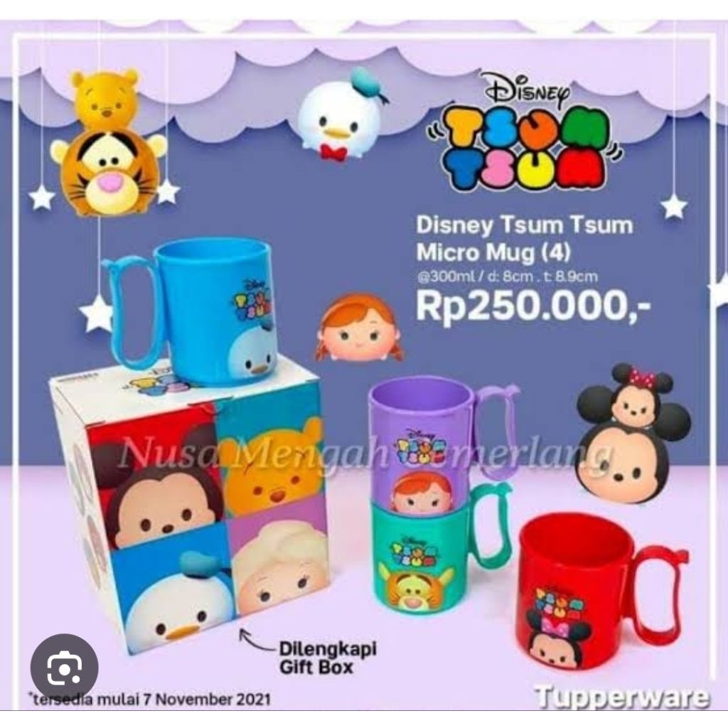 disney tsum tsum mug/ gelas tupperware