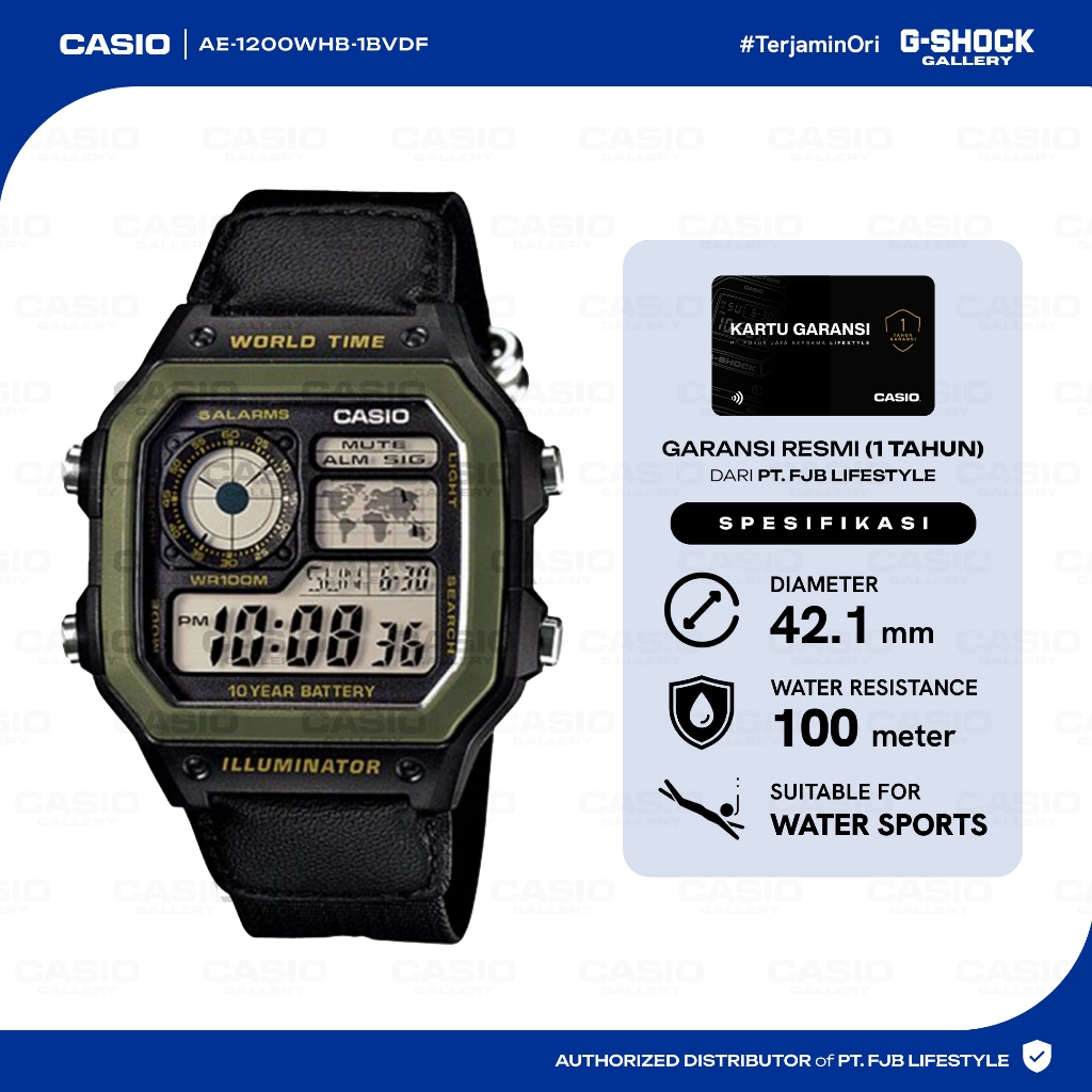 Casio Jam Tangan Pria AE-1200WHB-1BVDF Digital