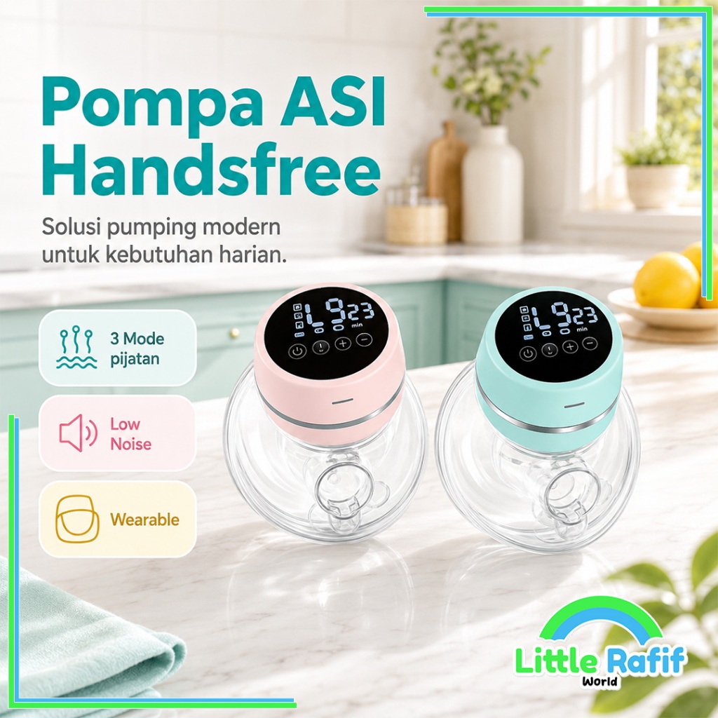 POMPA ASI HANDSFREE ELEKTRIK Tanpa Kabel Otomatis Portable Botol Susu Bayi USB Rechargeable Baby Bre