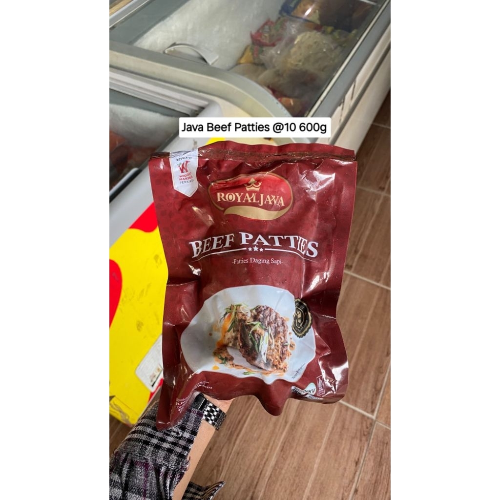 Java Beef Patties 500g isi 10 Frozen food cik ntik Jambi cemilan jajanan seblak korea jepang