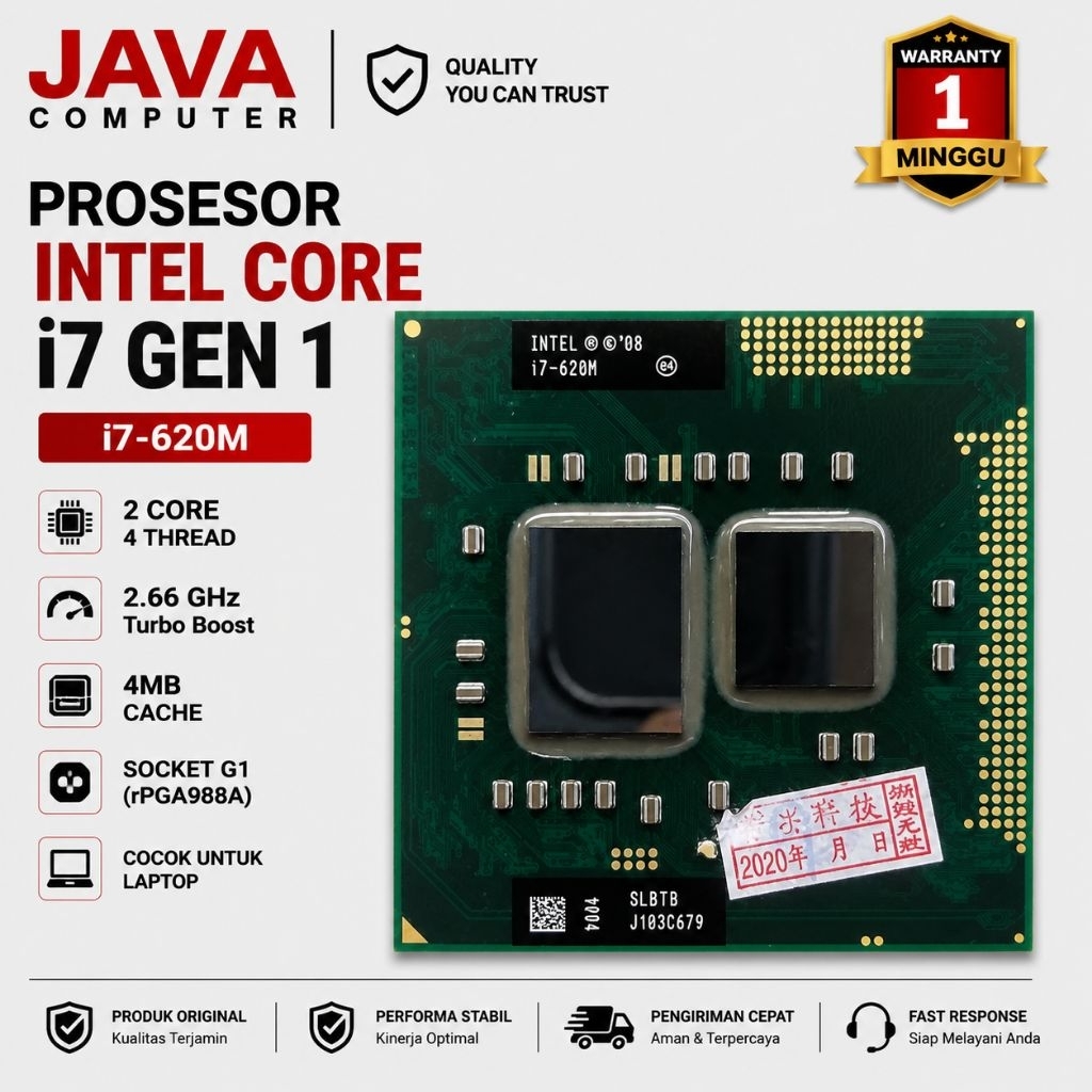 PROSESOR LAPTOP i7 Gen 1 620M