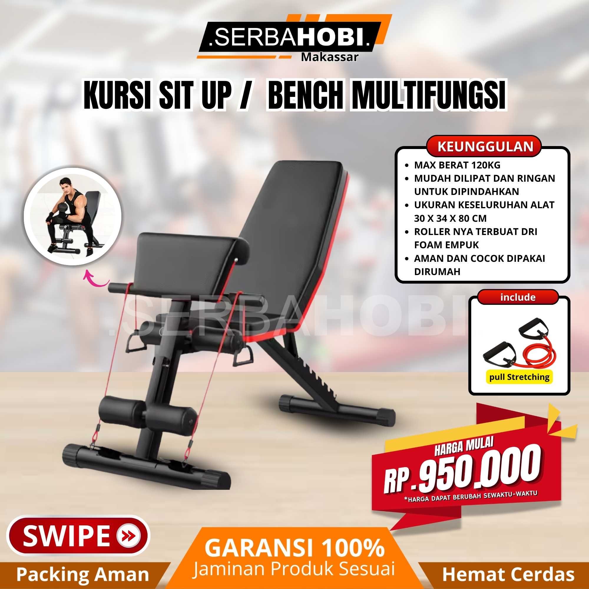 Adjustable Bench Alat Sit Up Multifungsi / Kursi Bench Press untuk Sit up berkualitas