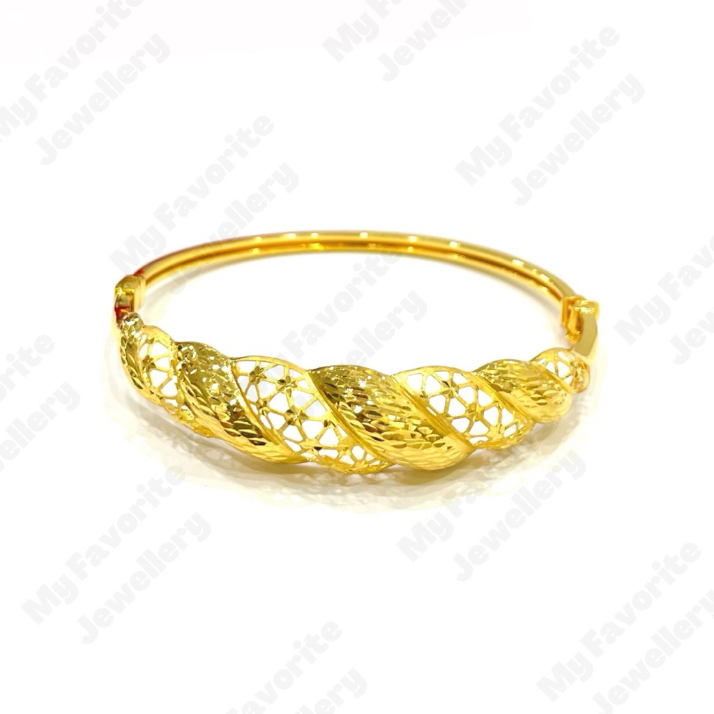 Gelang Bangkok Plintir Tsunami Emas Asli Kadar 700 16K