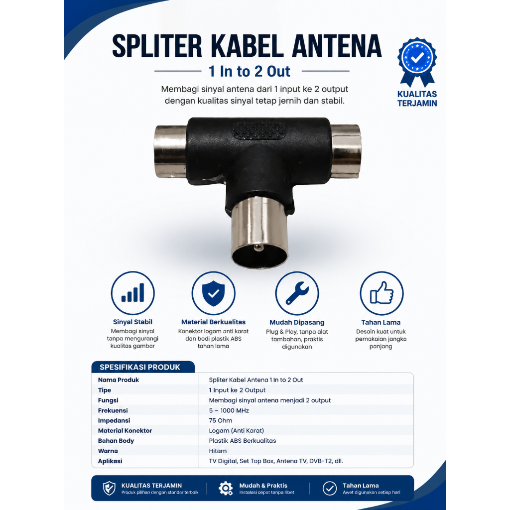 Splitter antena 2 Way