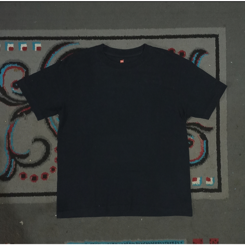 Hanes Beefy-T Black Heavyweight Blank Tees Basic Tshirt Kaos Polos Hitam Tebal
