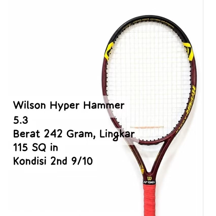 Raket Tenis Tennis Wilson Hyper Hammer 5.3 Original Murah Keluaran 2023 Second Bekas