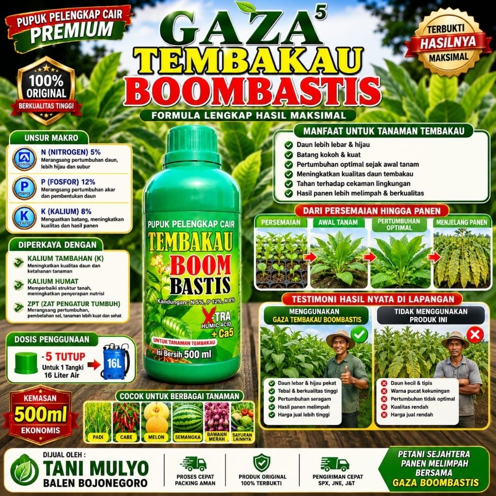 Pupuk Cair GAZA MBAKO/UAKABMET BOOMBASTIS 500 ml nutrisi untuk spesialis tanaman MBAKO peningkatan r
