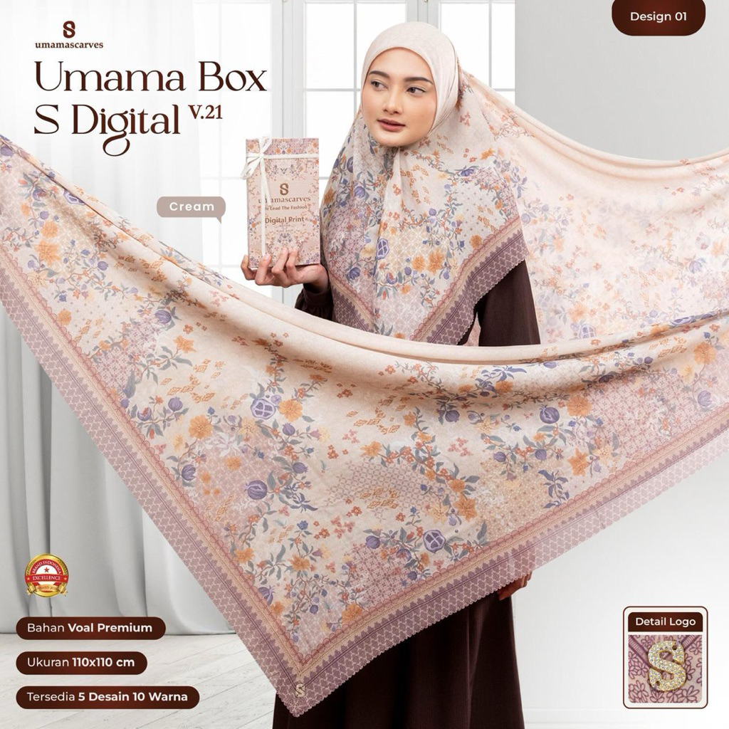 LINS - Jilbab Umama box logo S manik manik