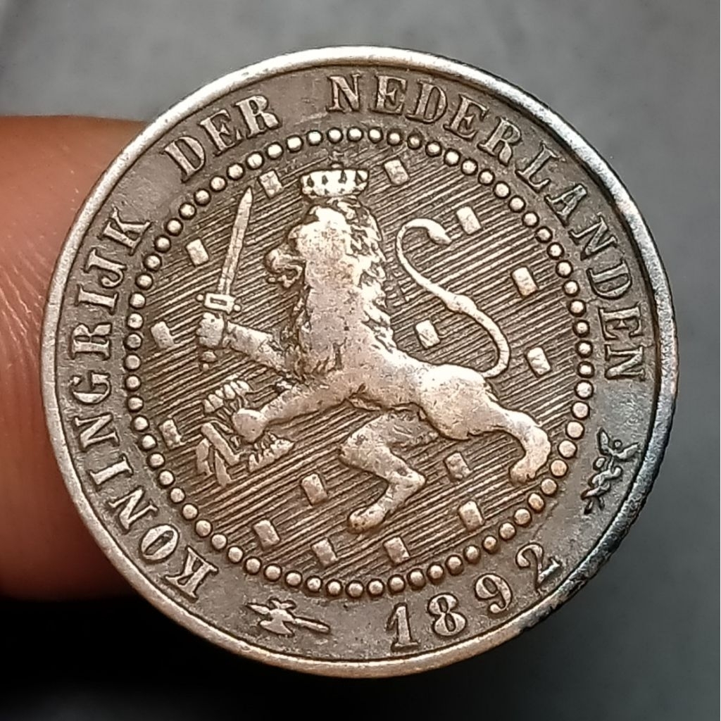 Koin Kuno Belanda 1 Cent 1892 Koleksi Uang Kuno Numismatik