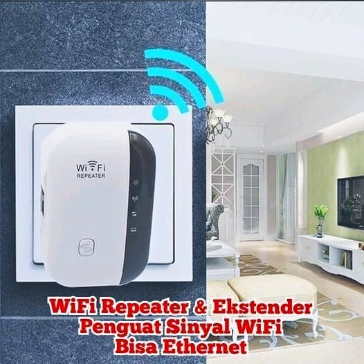 WiFi Repeater Extender WiFi 300Mbps Amplifier Mini Repeater Jangkauan Ekstensi Sinyal WiFi