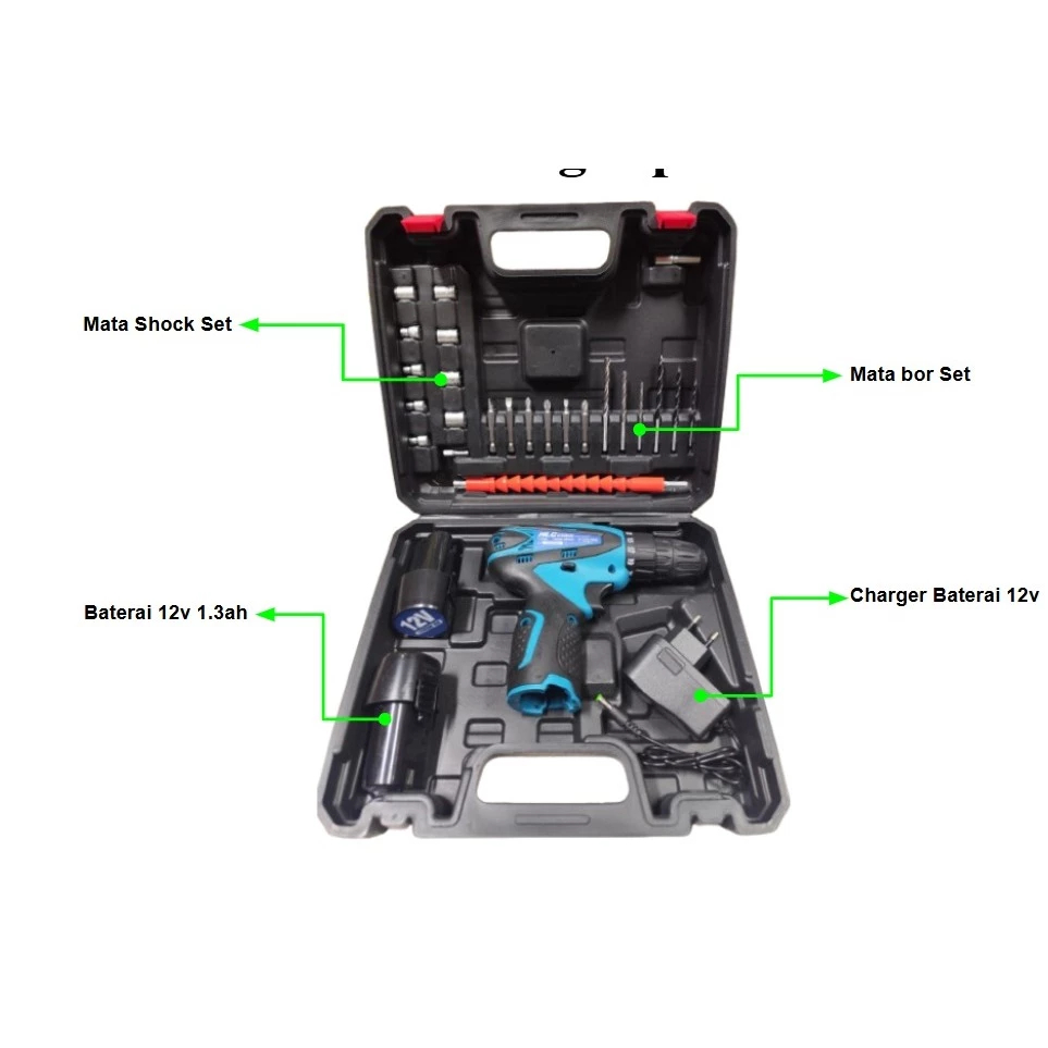 NLG NLG-12VS Bor Baterai Cordless 12V Bor Obeng Elektrik Ori Resmi
