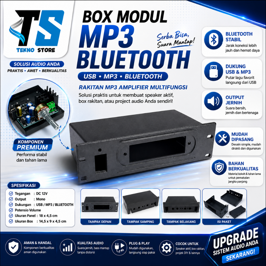 Box Modul mp3 bluetooth Usb Mp3 Kotak kotak box amplifier bluetooth box rakitan mp3 - Teknologi Stor