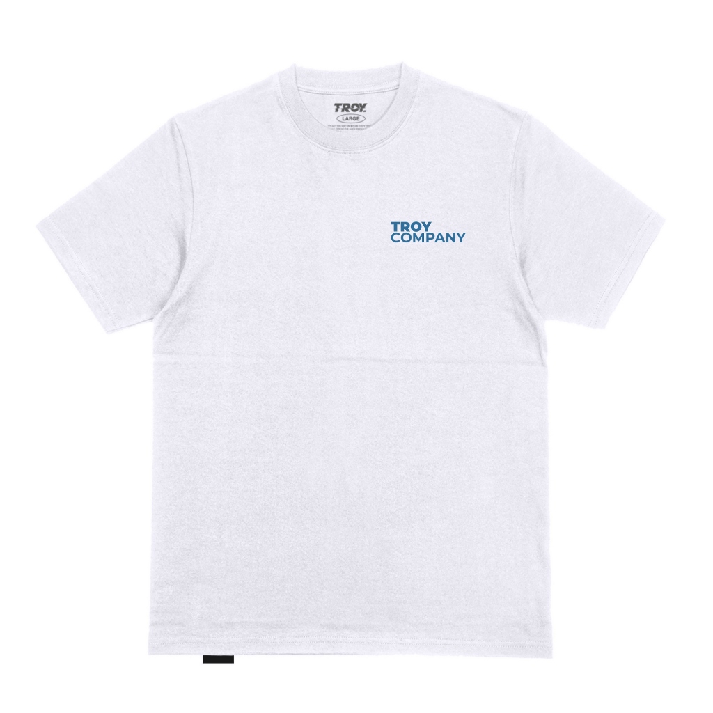 Troy Company T-Shirt White NO LOVE - Kaos Pria Lengan Pendek Putih MTD 3586