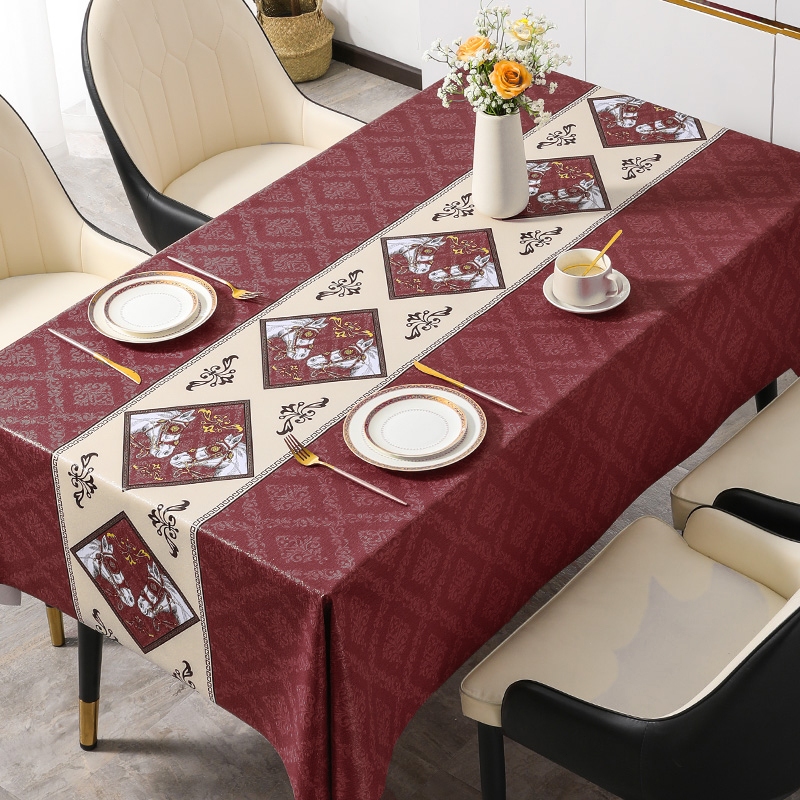 Taplak Meja Makan Tahan Air Ukuran 140x180cm - 140x220cm Desain Modern Bunga 4 - 6 Kursi _ Taplak Me