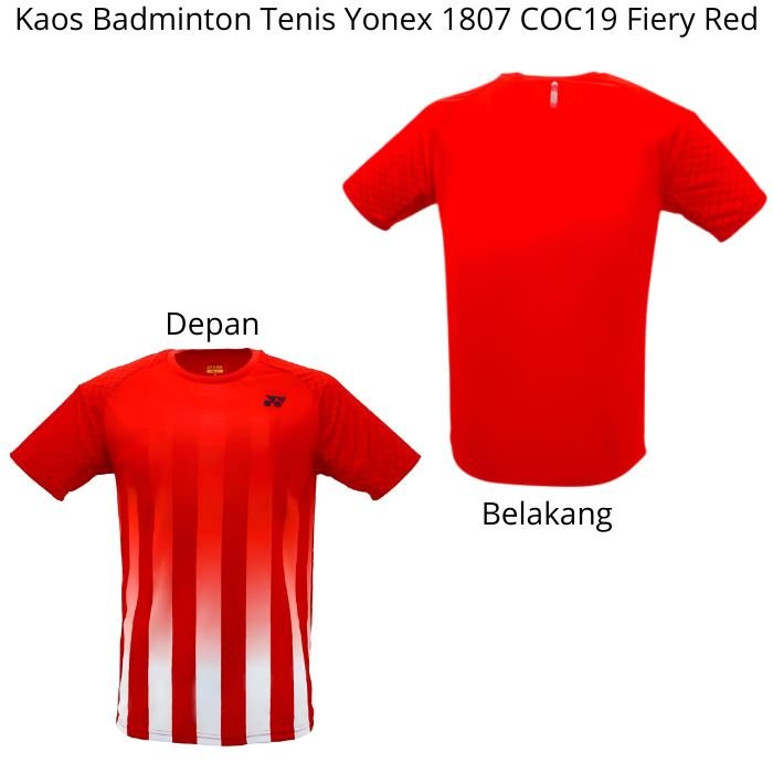 Kaos Badminton Tenis Yonex 1807 COC19 Fiery Red