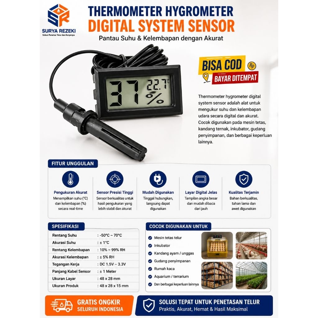 Termometer Higrometer Digital Sistem Sensor