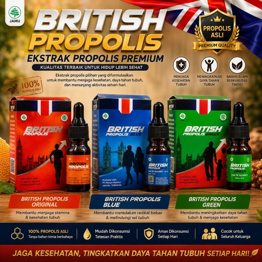British Propolis Original 100%, Isi 6ml. Suplemen Keluarga Kaya Akan Manfaat