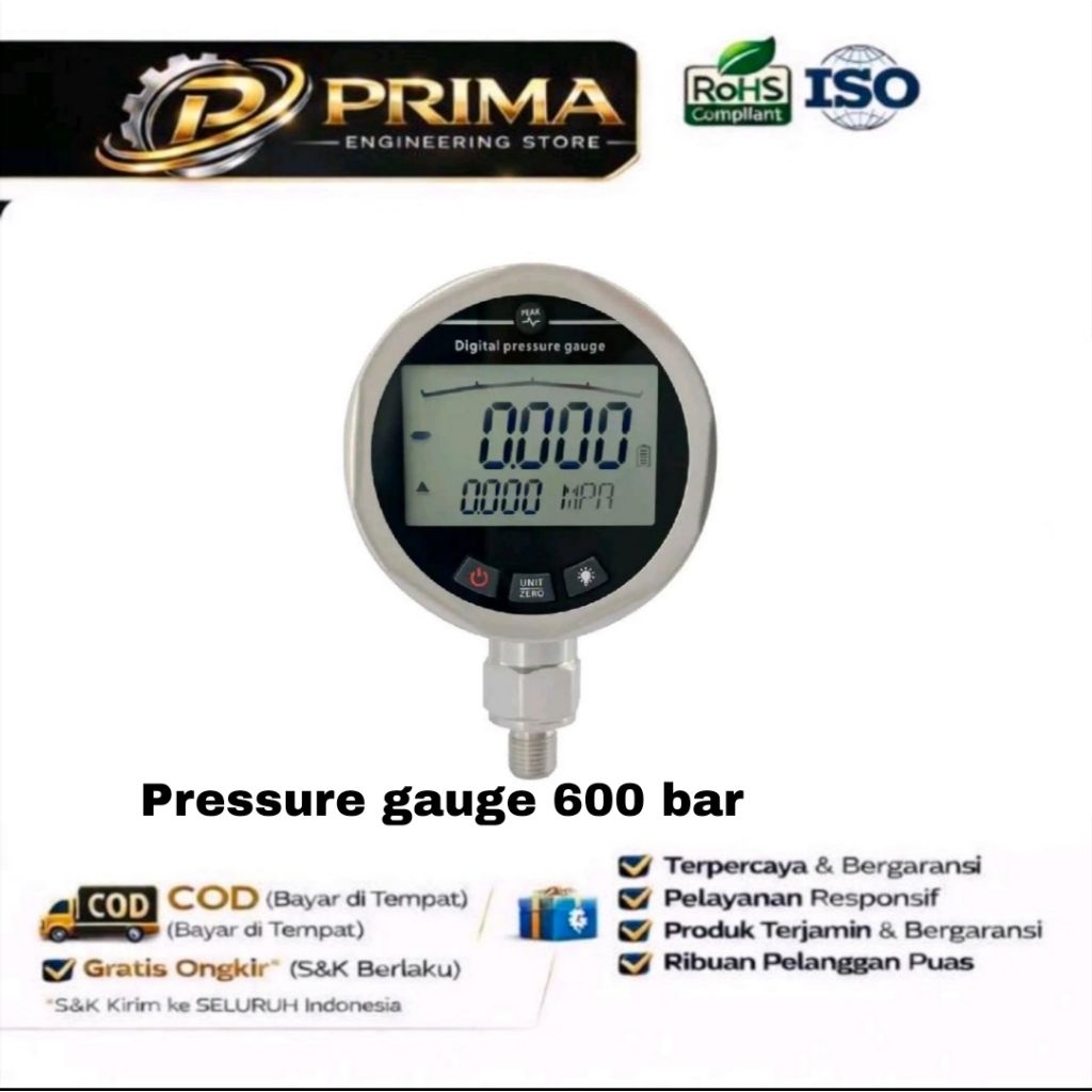Digital Pressure Gauge 600 Bar Hydraulic Test Pressure Gauge