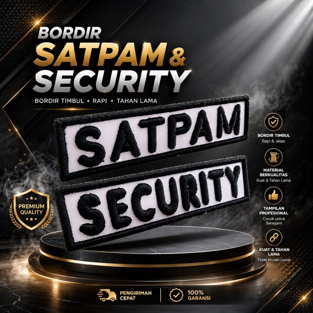 Bordir Timbul Satpam & Security - Bordir Satpam - Bordir Security