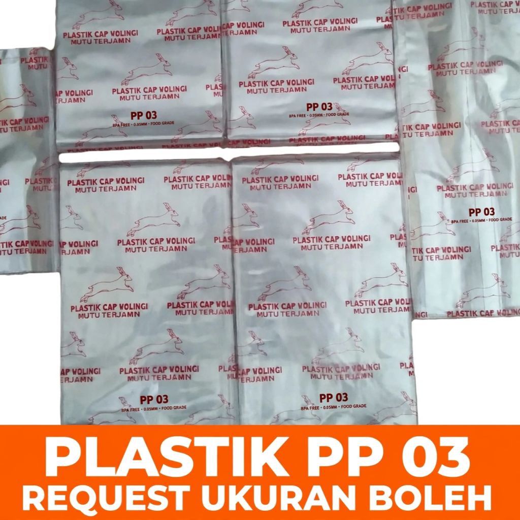 plastik PP tebal 03 kemasan ukuran 13x40/18x45