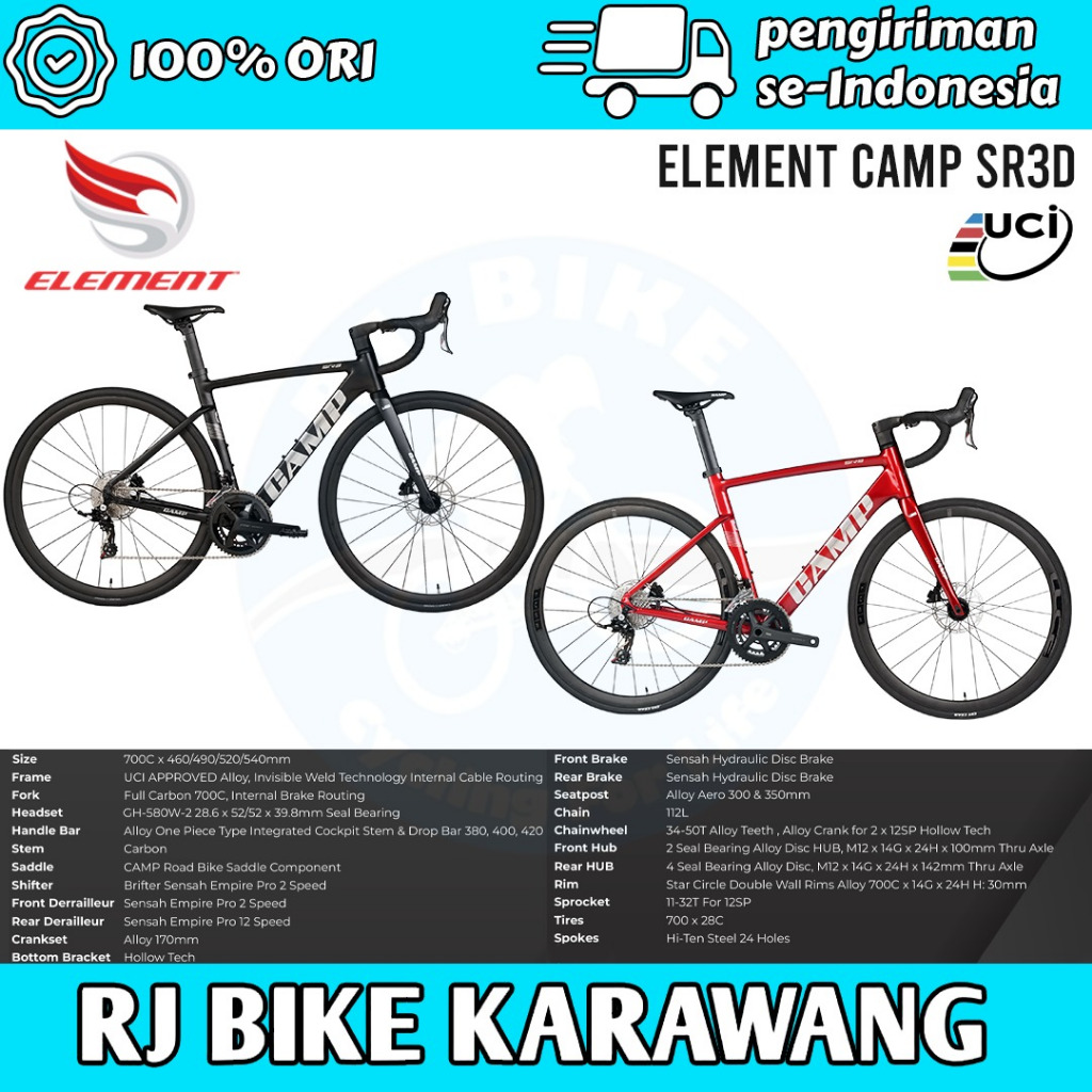 Sepeda Balap Roadbike Camp SR3SI SR3D 700c Discbrake Alloy 12 Speed Hydraulic Road Bike Dan GRAVEL A