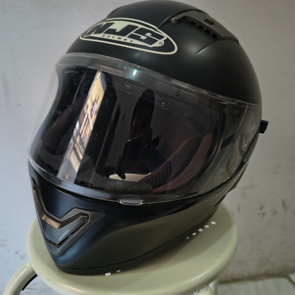 [Bekas] Helm Full Face NJS Shadow Hitam Biru Doff Size M fit L Double Visor DD Ring Kairoz ZX1R GT N