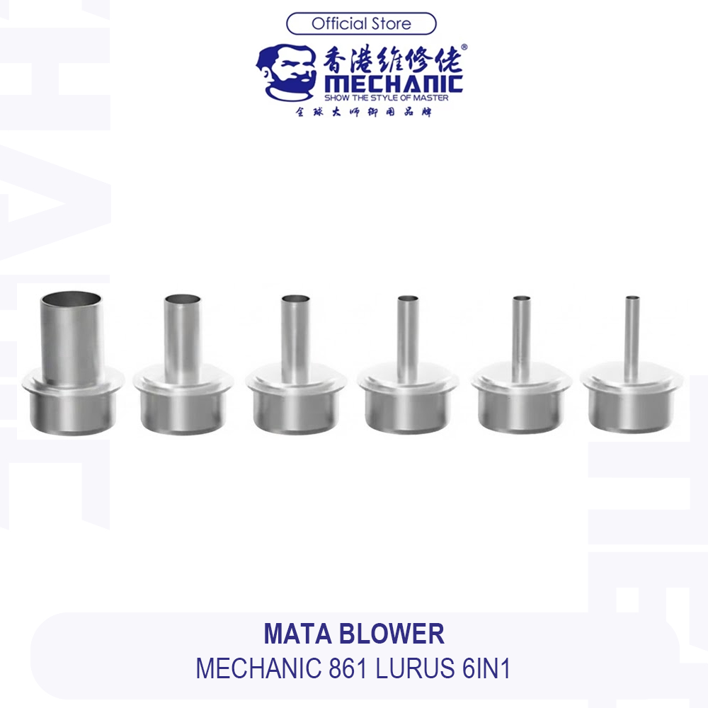 Ujung Blower MECHANIC 861 Lurus 6in1 Nozzle Blower 4 5 6 8 10 12mm untuk Solder Station 861DW 861DS