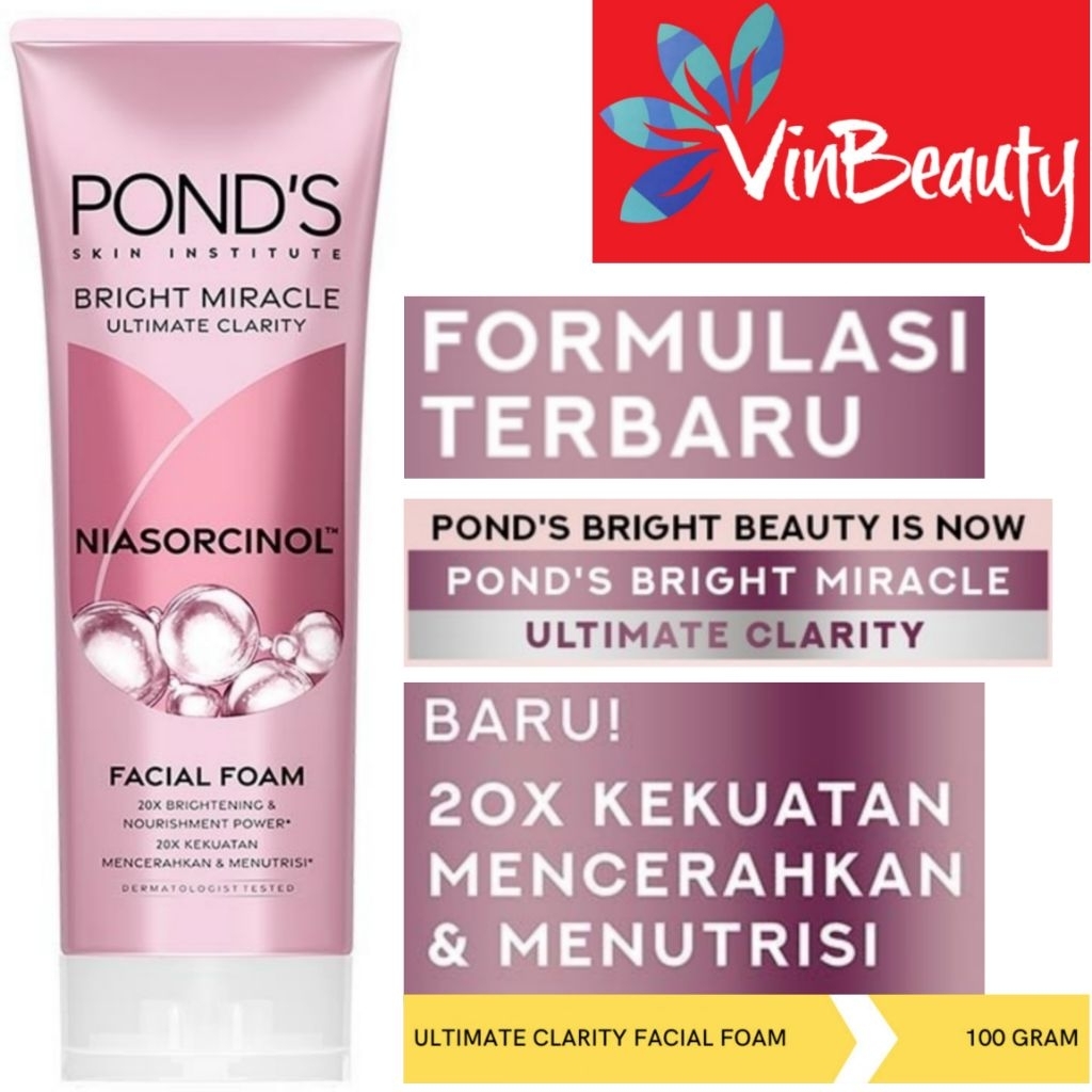 PONDS BRIGHT BEAUTY SERUM FACIAL FOAM 100 G / FACE WASH POND'S SERUM BRIGHT BEAUTY