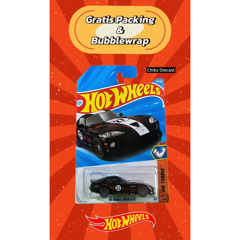 Hotwheels 96 Dodge Viper GTS Hitam Lot L 2026