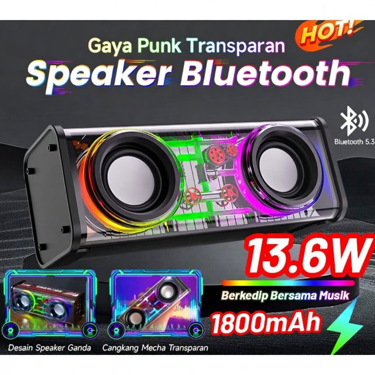 Cuci Gudang Speaker Portable Tws Rgb V8 Lights Bass Music Battery Power Sound Box V8 Boombox