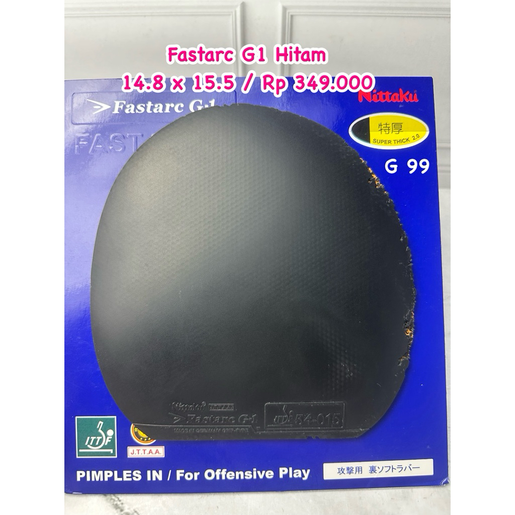 second karet pingpong tenis meja Nittaku Fastarc G1 warna hitam