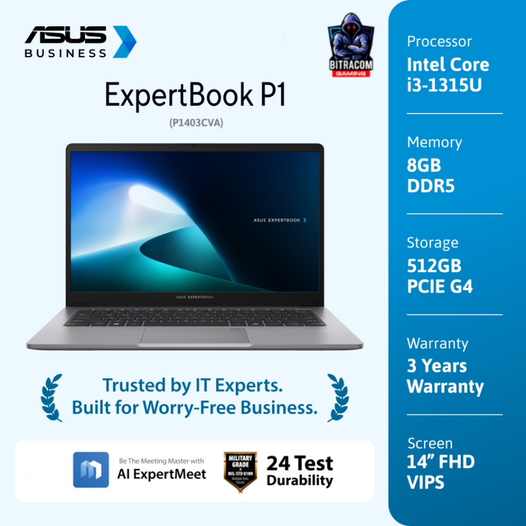 Laptop Asus Expertbook P1403CVA-S63850WS Intel Core i3