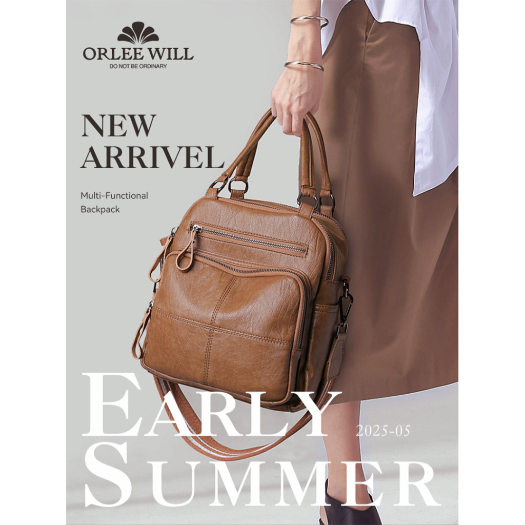 ORLEE WILL Tas Wanita Kulit Retro Multifungsi