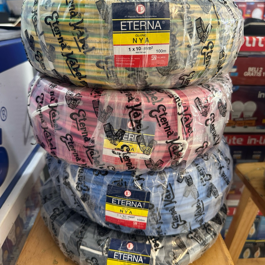 Kabel Tunggal Eterna NYA 10mm @100M / Kabel Eterna NYA 10mm @100M