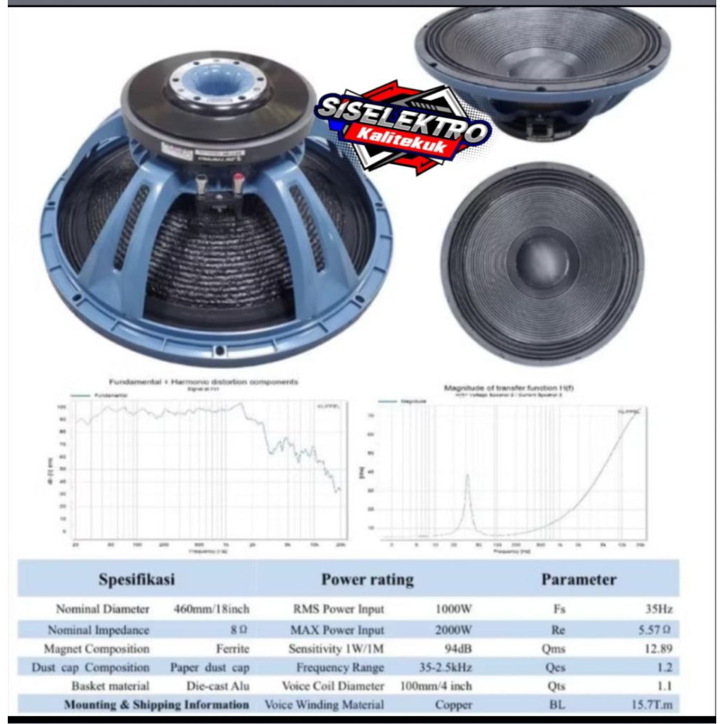 zetapro sky184 speaker 18 inch zetapro sky184