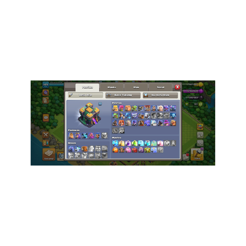 akun coc th 14 semi max spek gg level pahlawan tinggi aman no hackback