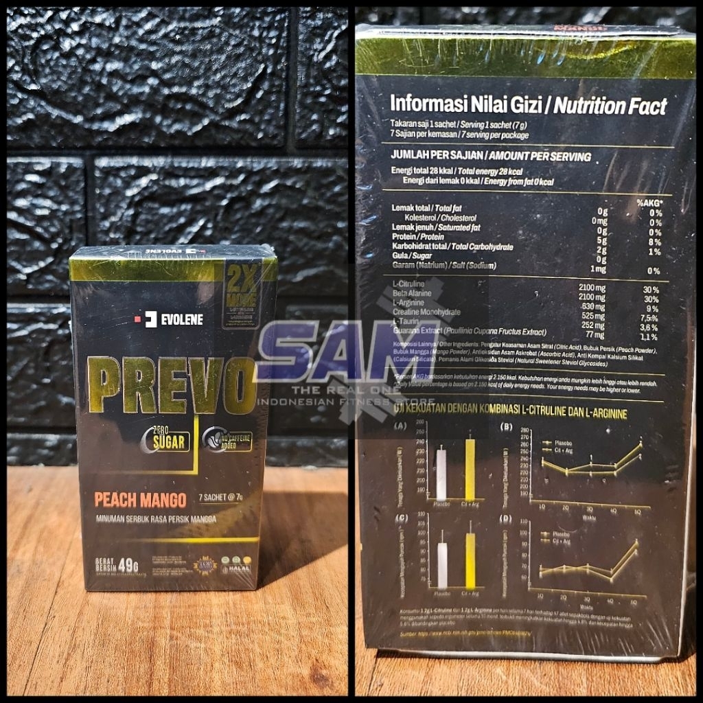 Suplemen Fitness EVOLENE Prevo 7 sachet Malang Pre Workout Creatine