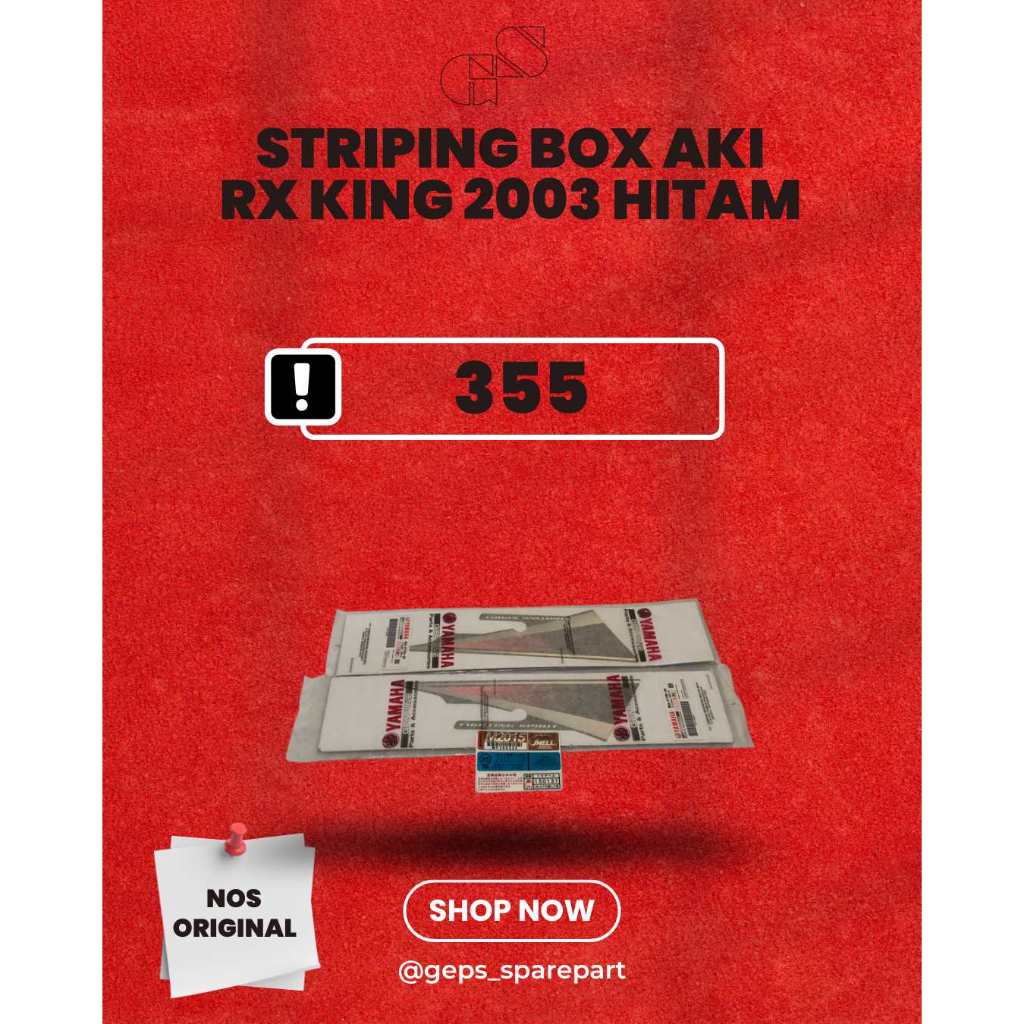 Striping Box Aki RX King 2003 Hitam NOS