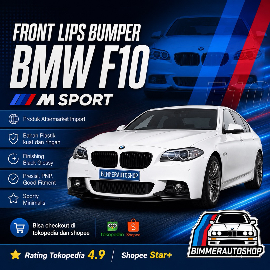 Front Lips Bumper BMW F10 Mtech M Sport M Performance Plastik Import