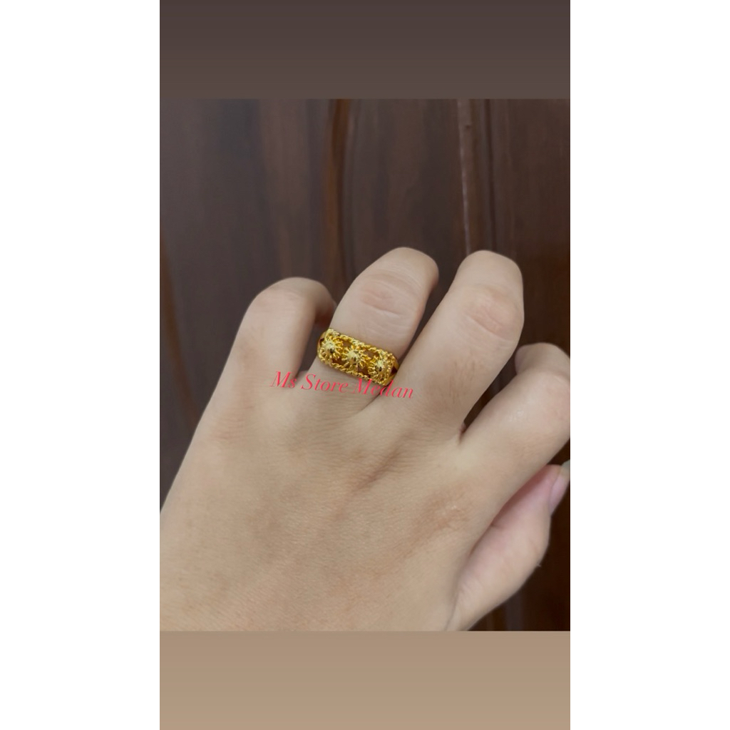 Cincin matahari replika emas LM awet tidak luntur