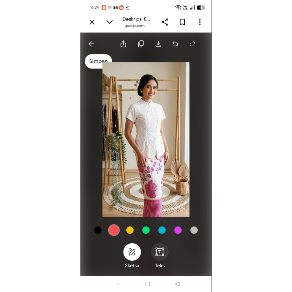 set atasan dan rok kebaya dira lengan pendek
